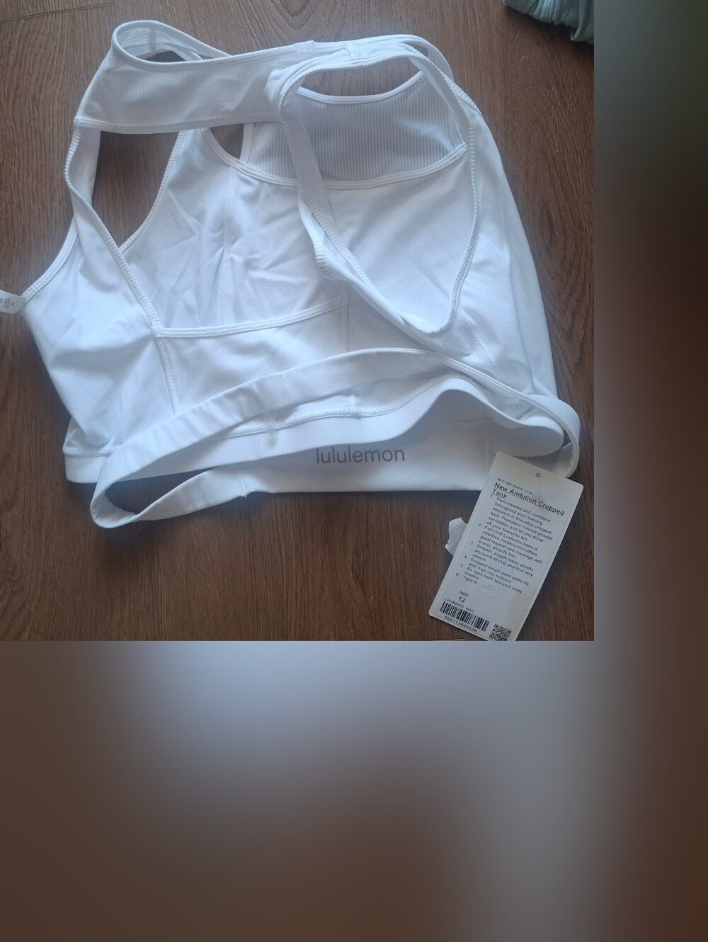 lululemon athletica White Ambition  Cropped Tank